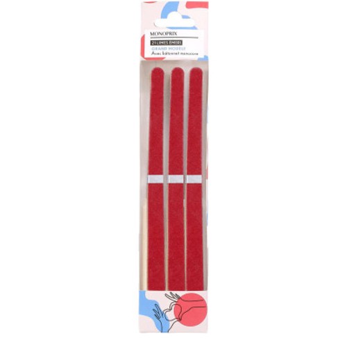 Monoprix 21 Limes émerie grand modèle avec bâtonnet manucure