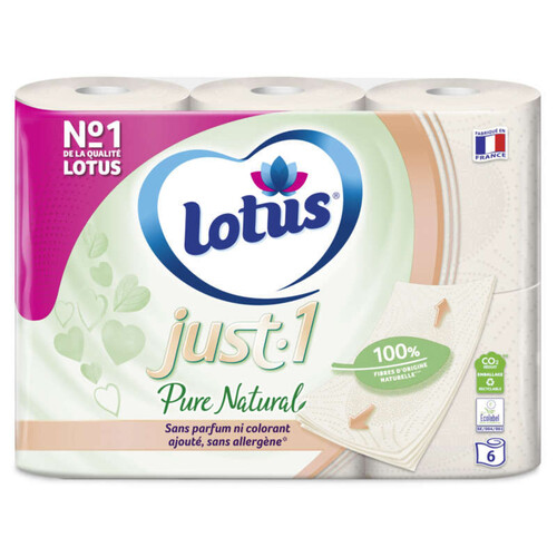 Lotus Just1 Papier Toilette Pure Natural x6