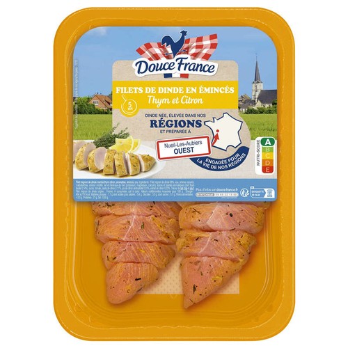 Douce France Emincés de Dinde au Thym et Citron 2x150g