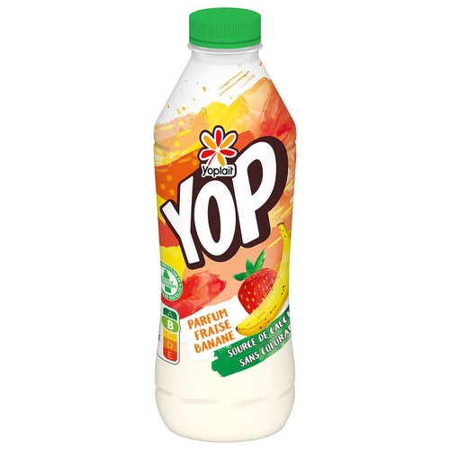 Yoplait Yop Yaourt A Boire Parfum Fraise Banane Bouteille 825g