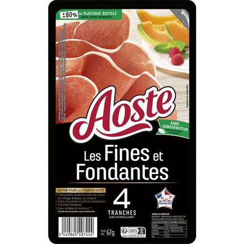 Aoste Jambon cru Les Fines & Fondantes x4 Tranches  67g