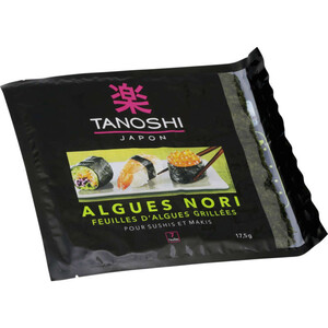 Tanoshi Japon Algues Nori Grillées pour Sushi et Maki 17,5g.