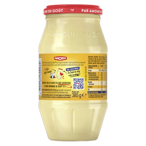 Amora Mayonnaise De Dijon Authentique En Bocal 385g