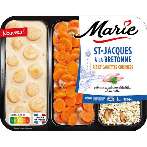 Marie St Jacques à la bretonne Riz carottes cuisinées 300g