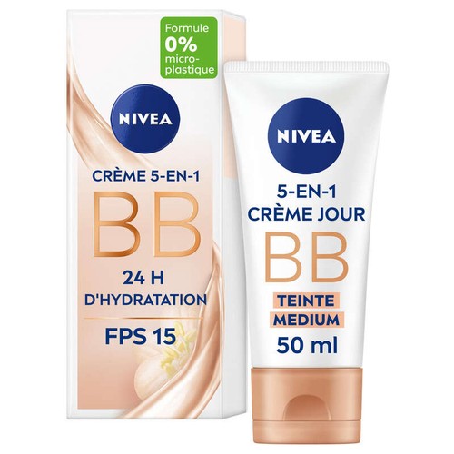 Nivea Crème De Teint 6 En 1, Médium, Effet Peau Nue Parfaite. 50ml