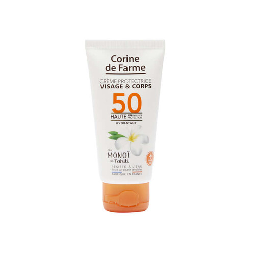 Corinne de Farme Crème Protectrice Visage & Corps SPF 50 au Monoï de Tahiti 50ml