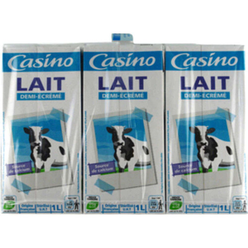 Casino Lait demi-écrémé Brique 6x1L