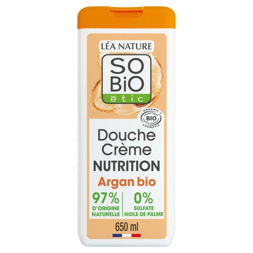 SO'BiO Étic Gel Douche Crème Nutrition à l'huile d'argan bio 650ml