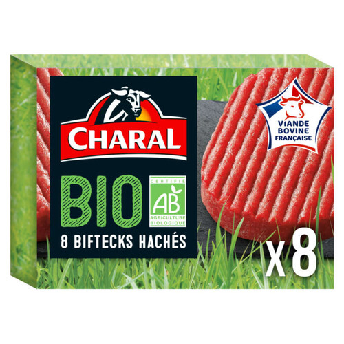 Charal bio steacks hachés 12% matières grasses 8x 100g