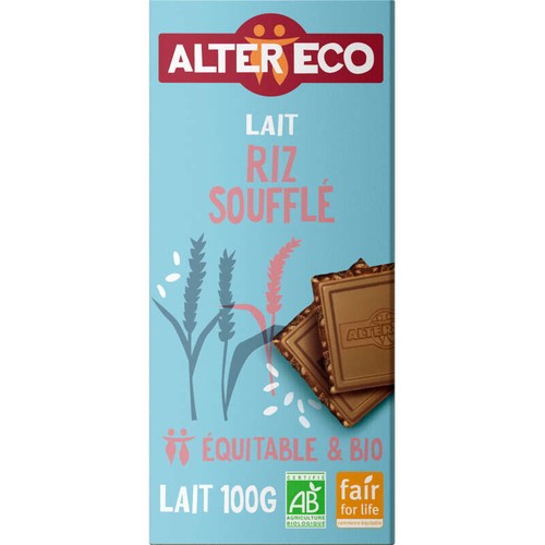 Alter Eco Choco Lait Riz Souffle Bio 100g