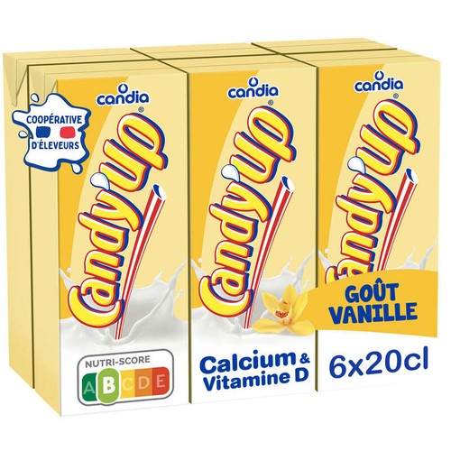 Candia - Candy'Up - Boisson lactée vanille - Le pack de 6x20cl