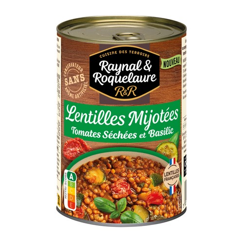 Raynal et Roquelaure lentilles mijotées tomates séchées basilic 400g