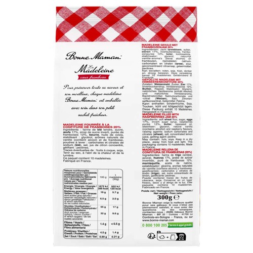 Bonne Maman 12 Madeleines Framboise 300g