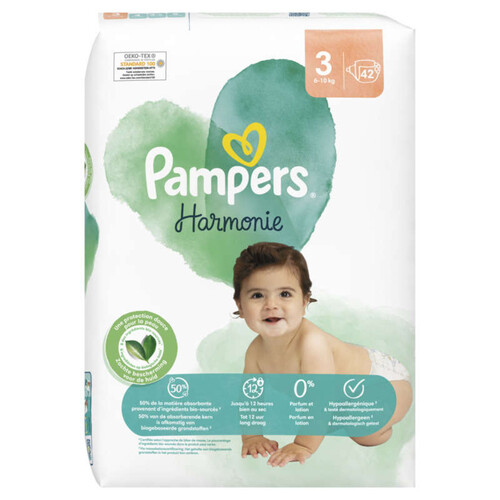 Pampers Harmonie Couches Taille 3, 42 Couches, 6kg - 10kg