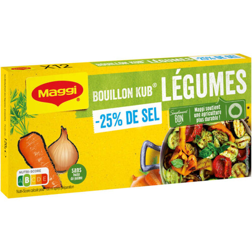 Maggi Bouillon Kub Légumes -25% De Sel 120G