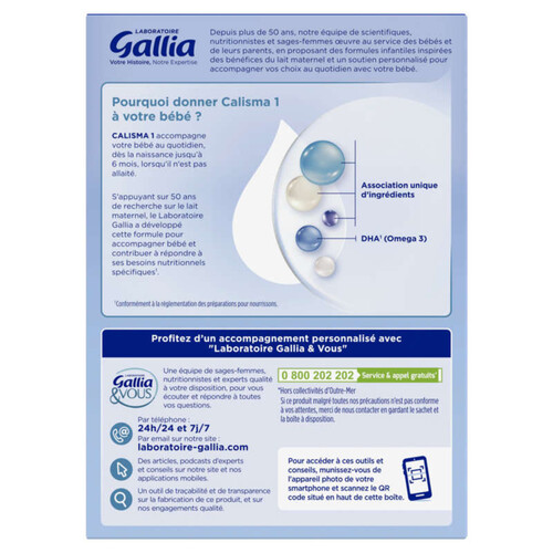 Gallia Calisma lait 1er âge de 0 à 6 mois 1,2kg