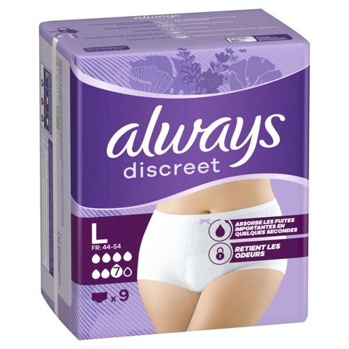 Always Discreet Culottes pour Fuites urinaires Taille L x9