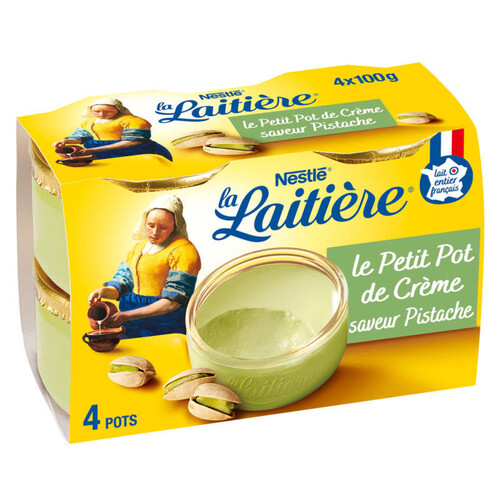 La Laitière Le Petit Pot de Crème saveur Pistache 4x100g