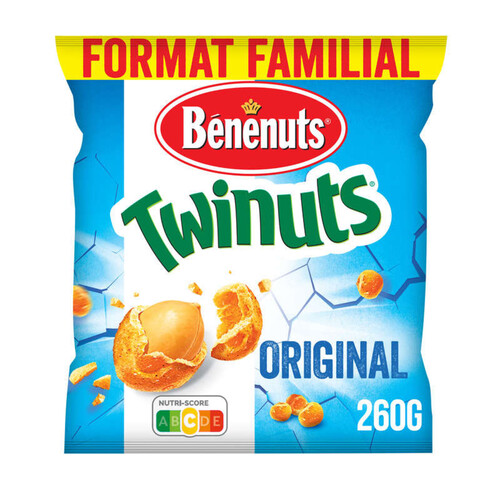 Benenuts - Twinuts - Cacahuètes enrobées saveur nature - Le sachet de 260g