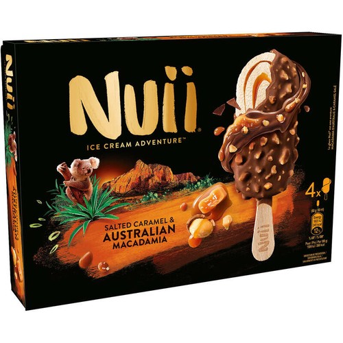 Nuii Bâtonnets Caramel salé & macadamia d'Australie 272g