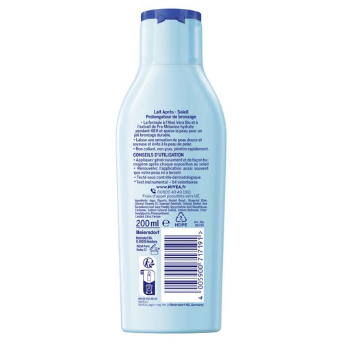 Nivea Lait Après-Soleil Prolongateur De Bronzage Aloe Vera Bio 200ml