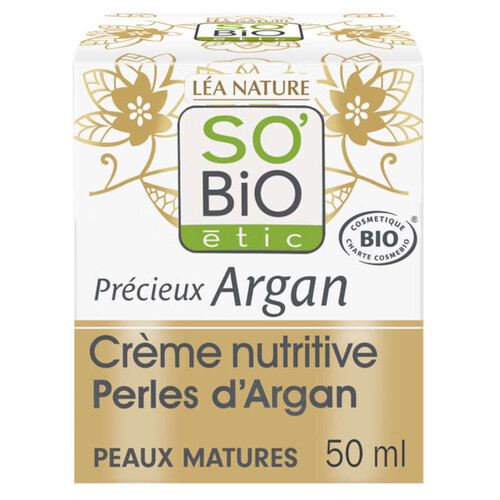 So'Bio Etic Crème Nutritive Perles d'Argan Peaux Matures 50ml