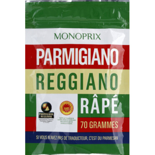 Monoprix Parmigiano Reggiano Râpé 70g