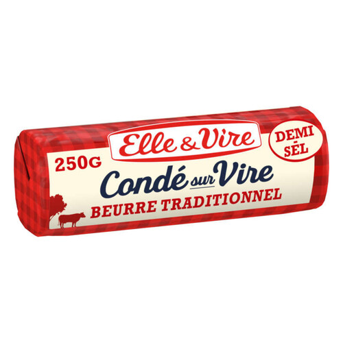 Elle & Vire Le beurre de la laiterie de Condé-sur-Vire, demi sel 250G