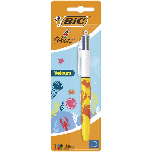 Bic Stylo-Bille 4 Couleurs En Velours