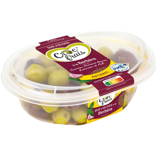 Croc'Frais Olives Vertes & Violettes à la berbère 250g