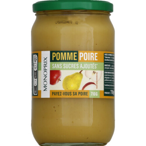 Monoprix pomme poire sans sucre ajouté 710g