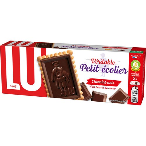 Lu Petit Écolier Petit Beurre Biscuits nappés au Chocolat Noir 150g
