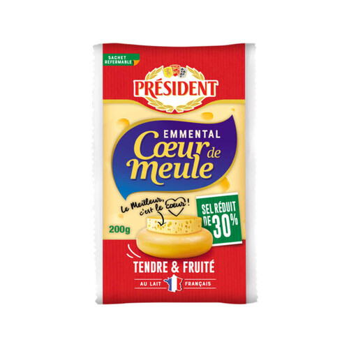 Président Emmental Cœur de Meule Portion -30% de sel 200g