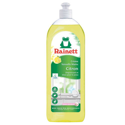 Rainett Liquide Vaisselle Main Ecologique Crème Citron 750 Ml