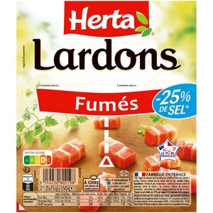 Herta Lardons -25% de sel 2x75g