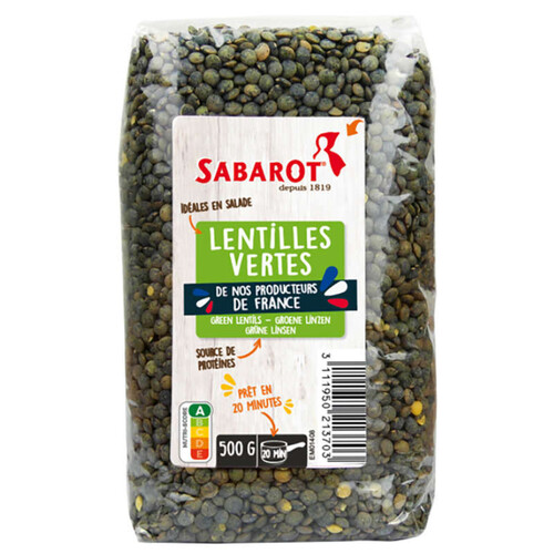 Sabarot Lentilles Vertes en Paquet de 500g
