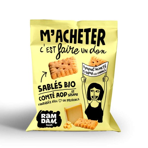 Ramdam Social Biscuits Apéritifs Comté Et  Graines De Sésame 100g