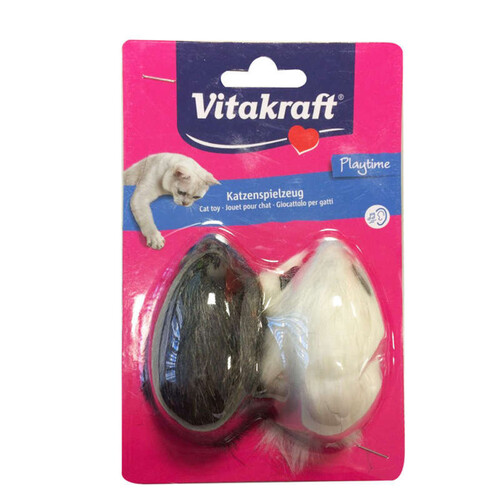 Vitakraft 2 Souris En Peluche Avec Couinement