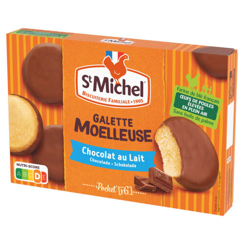 St Michel Galettes Moelleuses Chocolat Au Lait Sachets Individuels X6- 180G