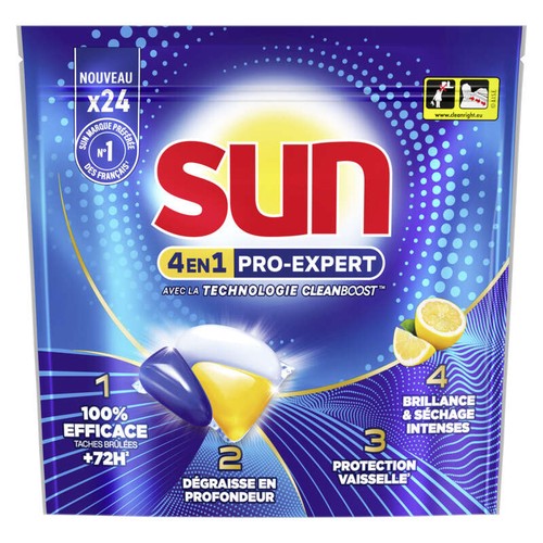 Sun Pro-Expert Capsules Lave-Vaisselle Citron x 24