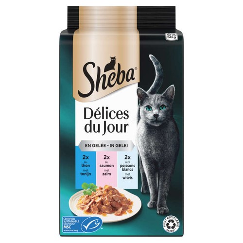 Sheba Délices du Jour en gelée au Thon et saumon 6x50g