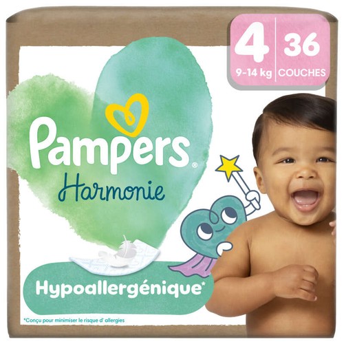 Pampers Harmonie Ed Limitée Taille 4 - 9kg 14kg – x36 Couches