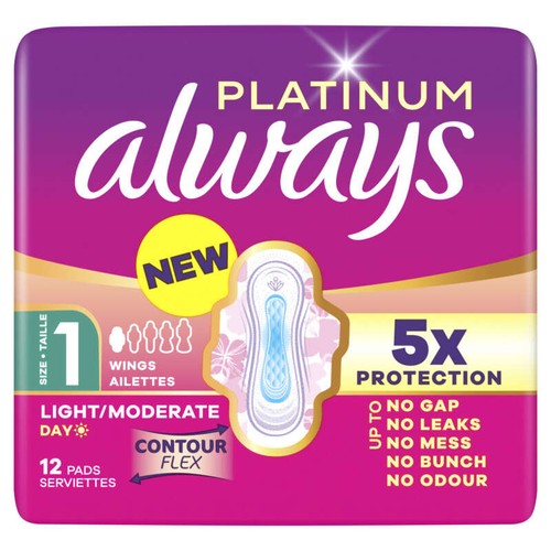 Always Platinum Flux Léger/Modéré Jour  Taille 1 x12