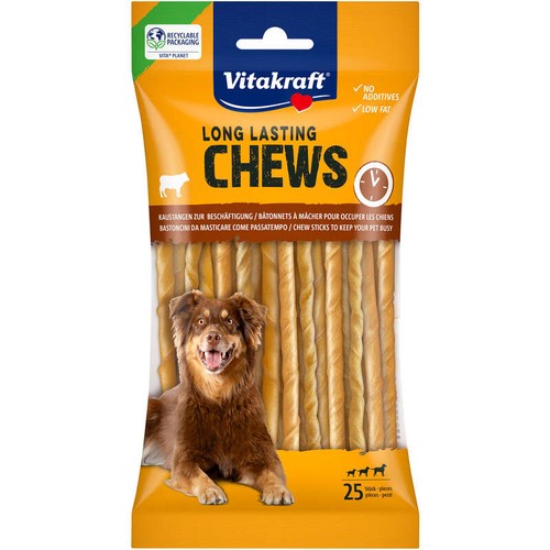 Vitakraft Chews Bâtonnets Torsades à Mâcher 12,5cm p/25 - Chien 130g