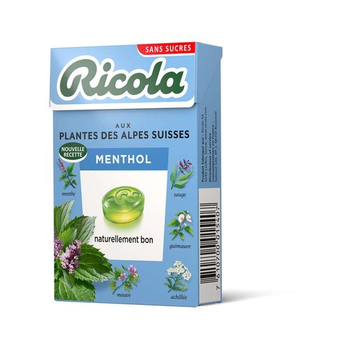 Ricola Aux Plantes Des Alpes Suisses Mentol Sans Sucres 50g