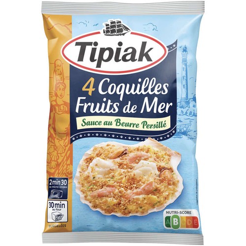 Tipiak Coquilles Fruits de Mer Sauce au Beurre Persillé 360g