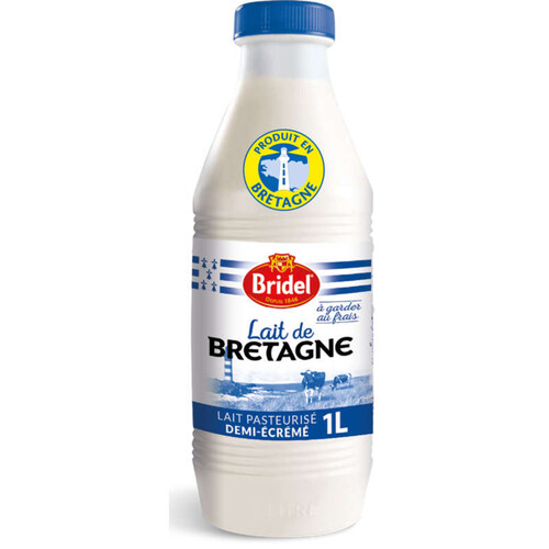 Bridel lait pasteurisé demi-écrémé 1L 