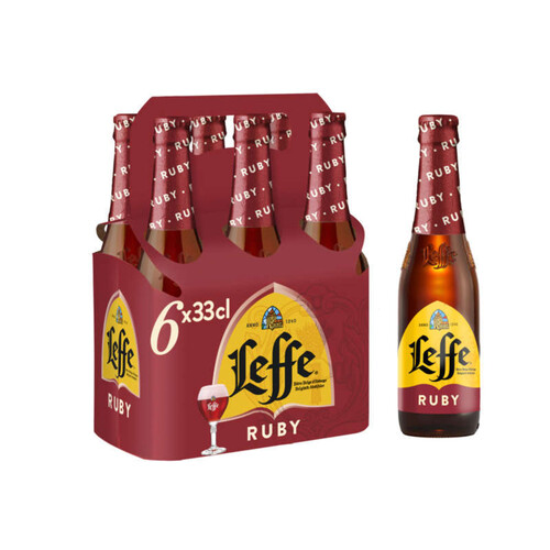 Leffe Ruby Bière fruitée Abbaye Belge Ruby 5° 6 x 33cl