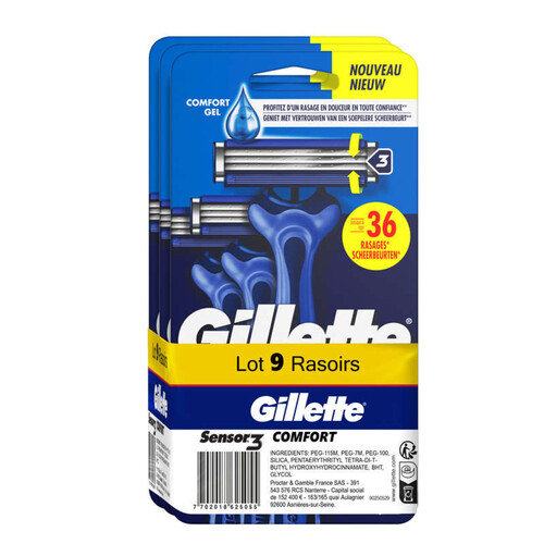 Gillette Sensor3 Jetable Comfort 3x3CT