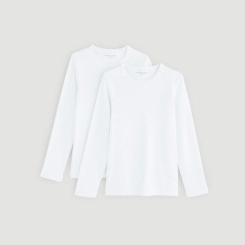 Monoprix Lot 2 T-Shirt Manches Longues Blanc 2-3 ans